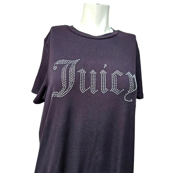 Juicy Couture Women’s  Black T-Shirt Dress Size L - Picture 5 of 12